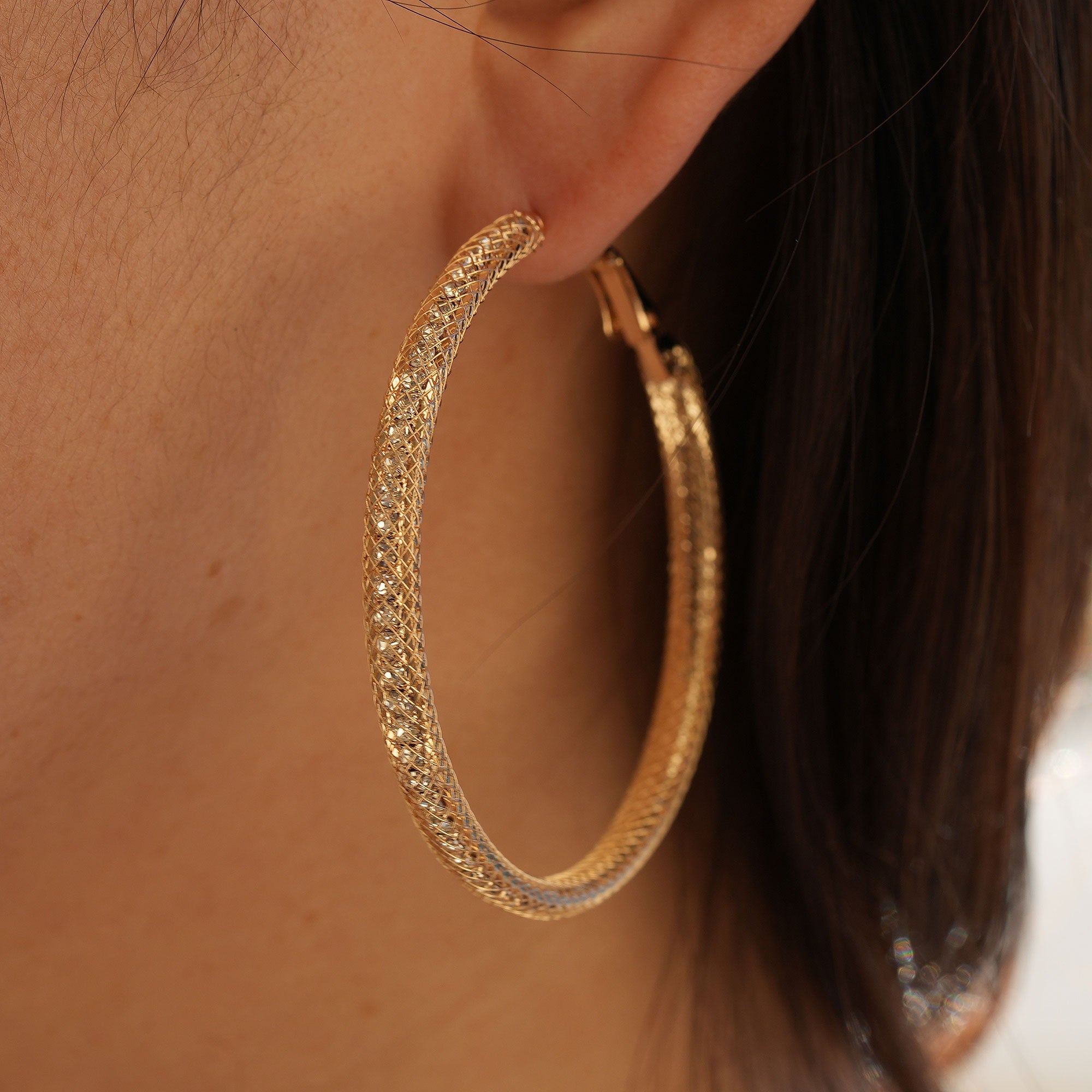 The Lattice Hoop Earring